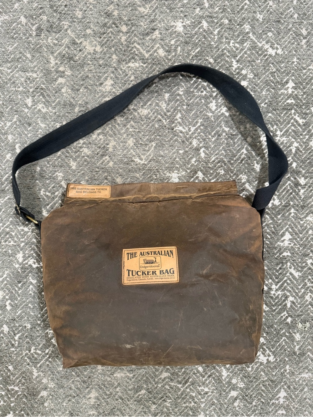 Didgeridoonas Australian Tucker Bag Oilskin Wool Insulated Cooler Shoulder Bag